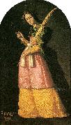 Francisco de Zurbaran archangel st, gabriel. oil painting artist